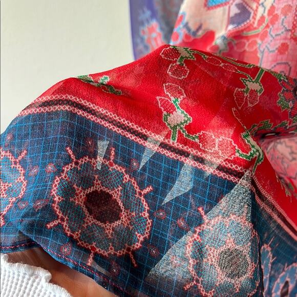 NWOT SINGLE Los Angeles 100% Silk Women's Bohemian Top - size 1X - Picture 7 of 11